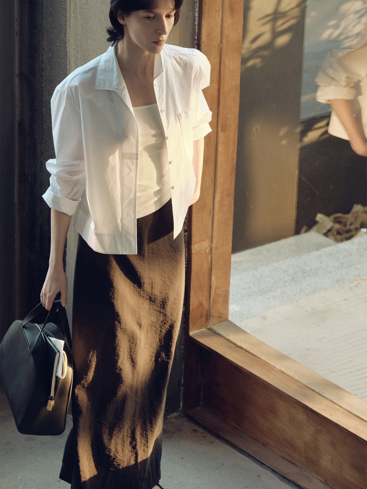 Tiitaa.com × Tiitaa: Back Split Bustier Skirt(Check Below Same Price With Tmall） runway look in Gray Green