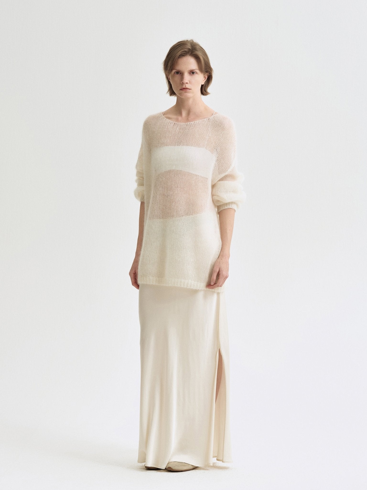Tiitaa.com × Tiitaa: Mermaid Tail Side Split Halter Skirt(Check Below Same Price With Tmall） runway look in Almond