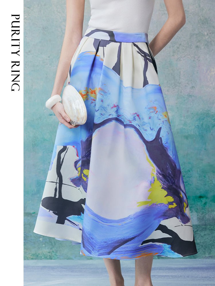 Tiitaa.com × Tiitaa: Abstract Art Halo Print Half Skirt(Check Below Same Price With Tmall） runway look in 2