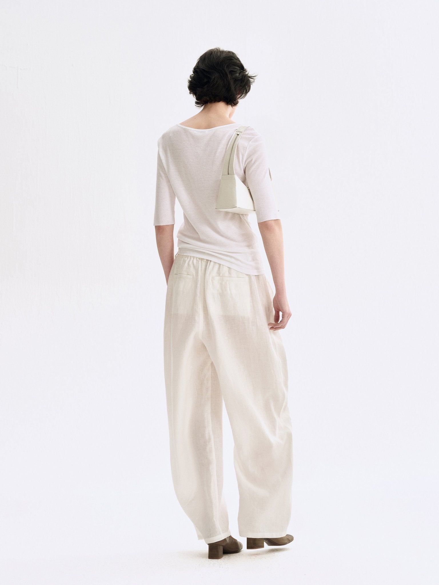 Tiitaa.com × Tiitaa: Slim fit T-shirt with seven - quarter sleeves(Check Below Same Price With Tmall） runway look in Black