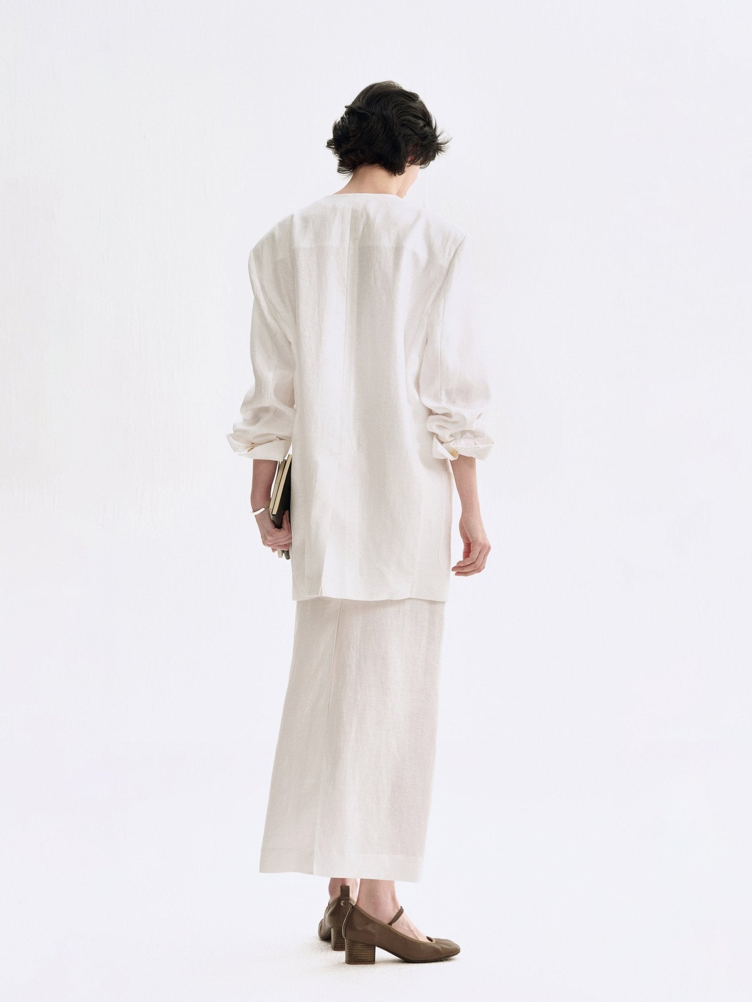 Tiitaa.com × Tiitaa: H - shaped Linen Blazer(Check Below Same Price With Tmall） runway look in White
