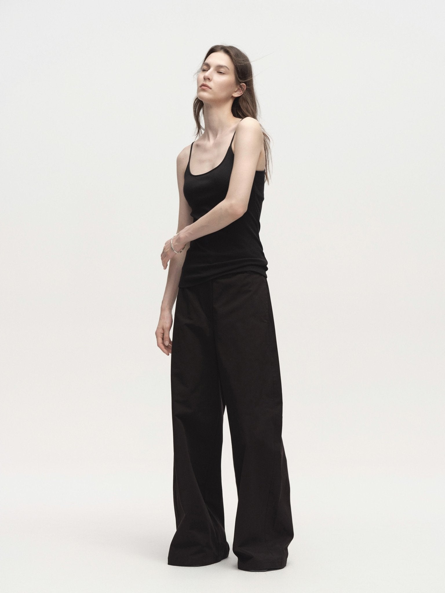 Tiitaa.com × Tiitaa: Textured Jersey Wide - leg Pants(Check Below Same Price With Tmall） runway look in Beige
