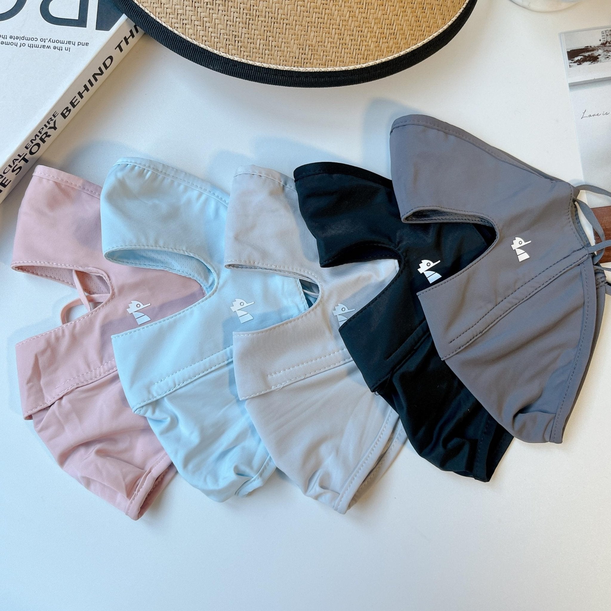 Tiitaa.com × Tiitaa: Breathable Sun Protection Mask runway look in Light Gray