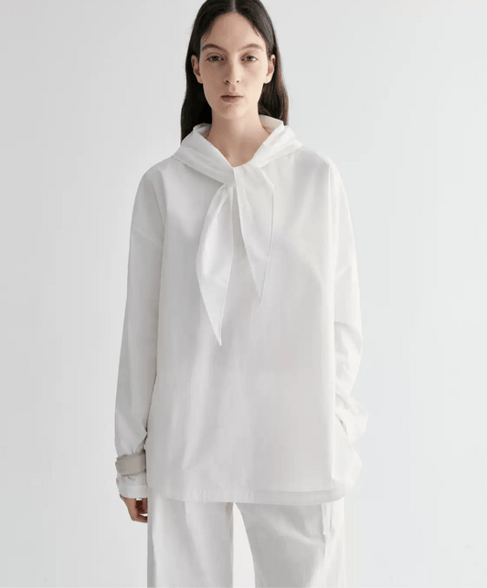 Tiitaa.com × Tiitaa: Round Neck Loose Shirt(Check Below Same Price With Tmall） runway look in White