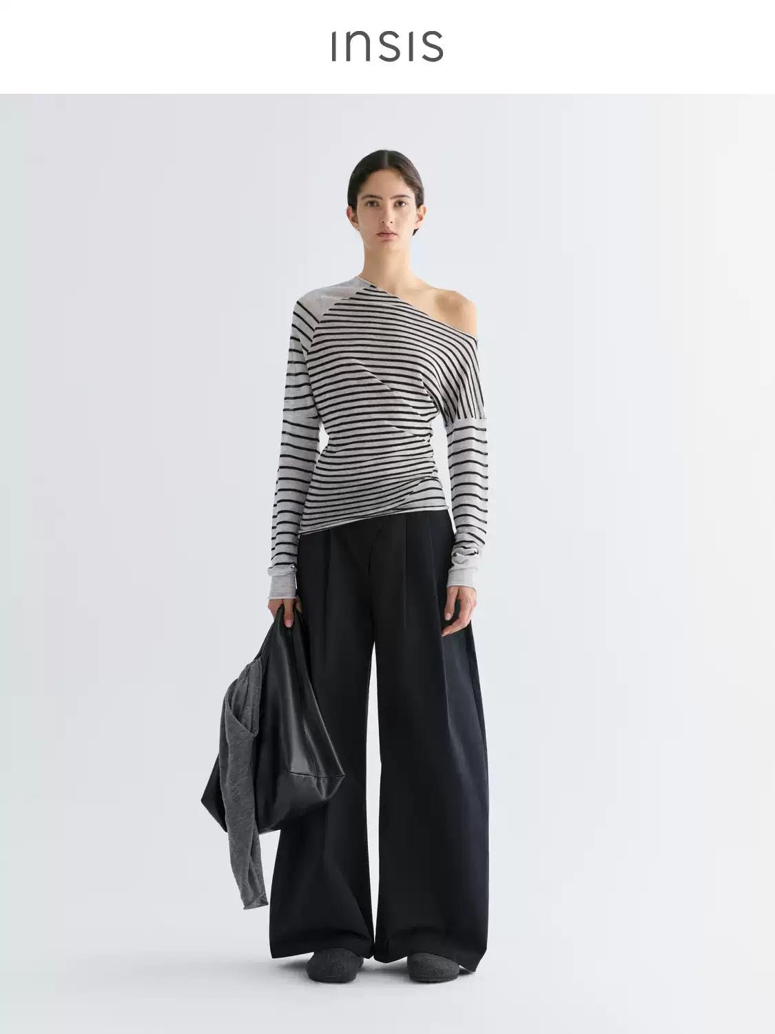 Tiitaa.com × Tiitaa: Slanted Shoulder Striped Knit Sweater(Check Below Same Price With Tmall） runway look in 4