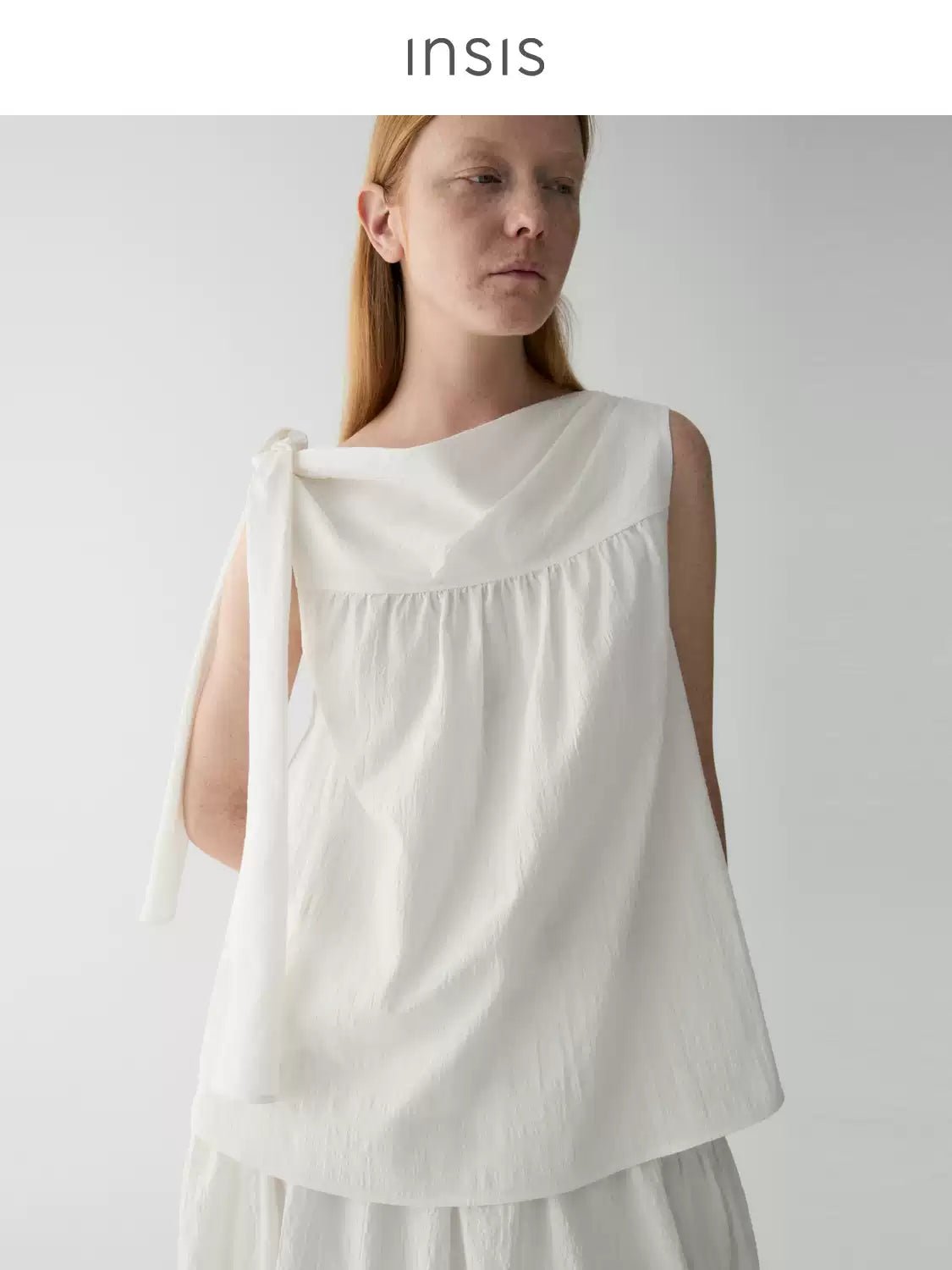 Tiitaa.com × Tiitaa: Sleeveless Shirt With Straps(Check Below Same Price With Tmall） runway look in White