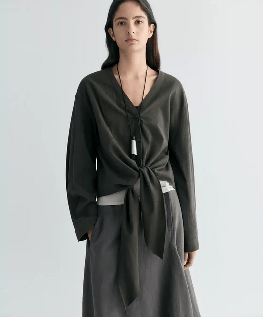 Tiitaa.com × Tiitaa: Minimalist Tie - Down Shirt(Check Below Same Price With Tmall） runway look in Green