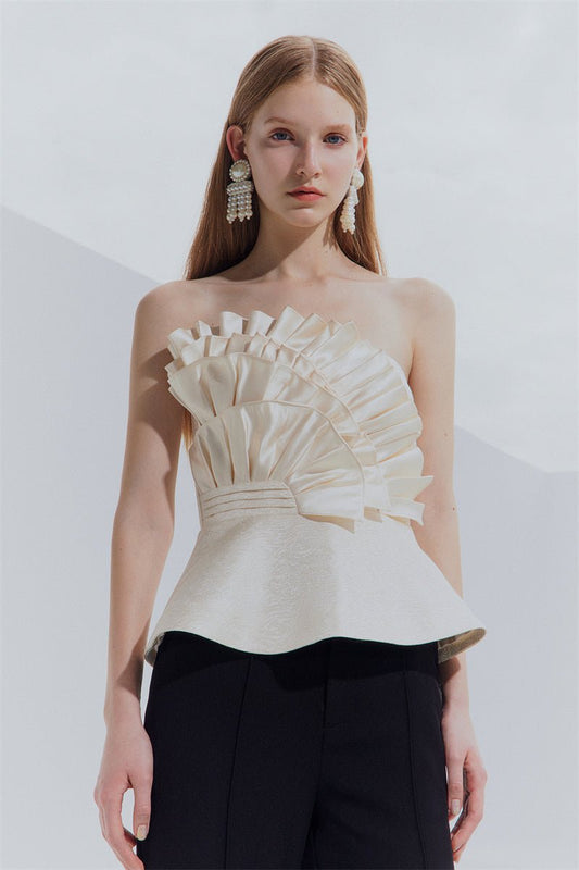 Tiitaa.com × Tiitaa: Champagne Jacquard Satin Sheath Top(Check Below Same Price With Tmall） runway look in 0