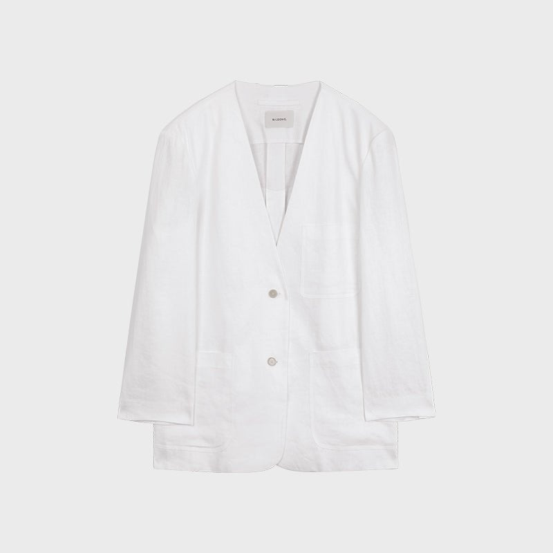 Tiitaa.com × Tiitaa: H - shaped Linen Blazer(Check Below Same Price With Tmall） runway look in White