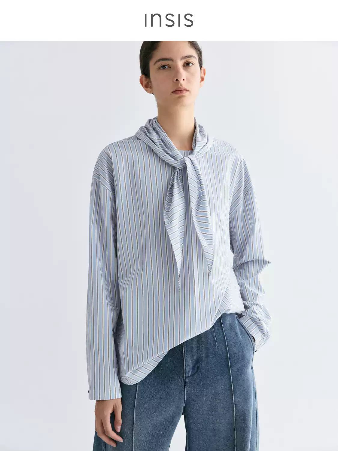 Tiitaa.com × Tiitaa: Round Neck Loose Shirt(Check Below Same Price With Tmall） runway look in Blue