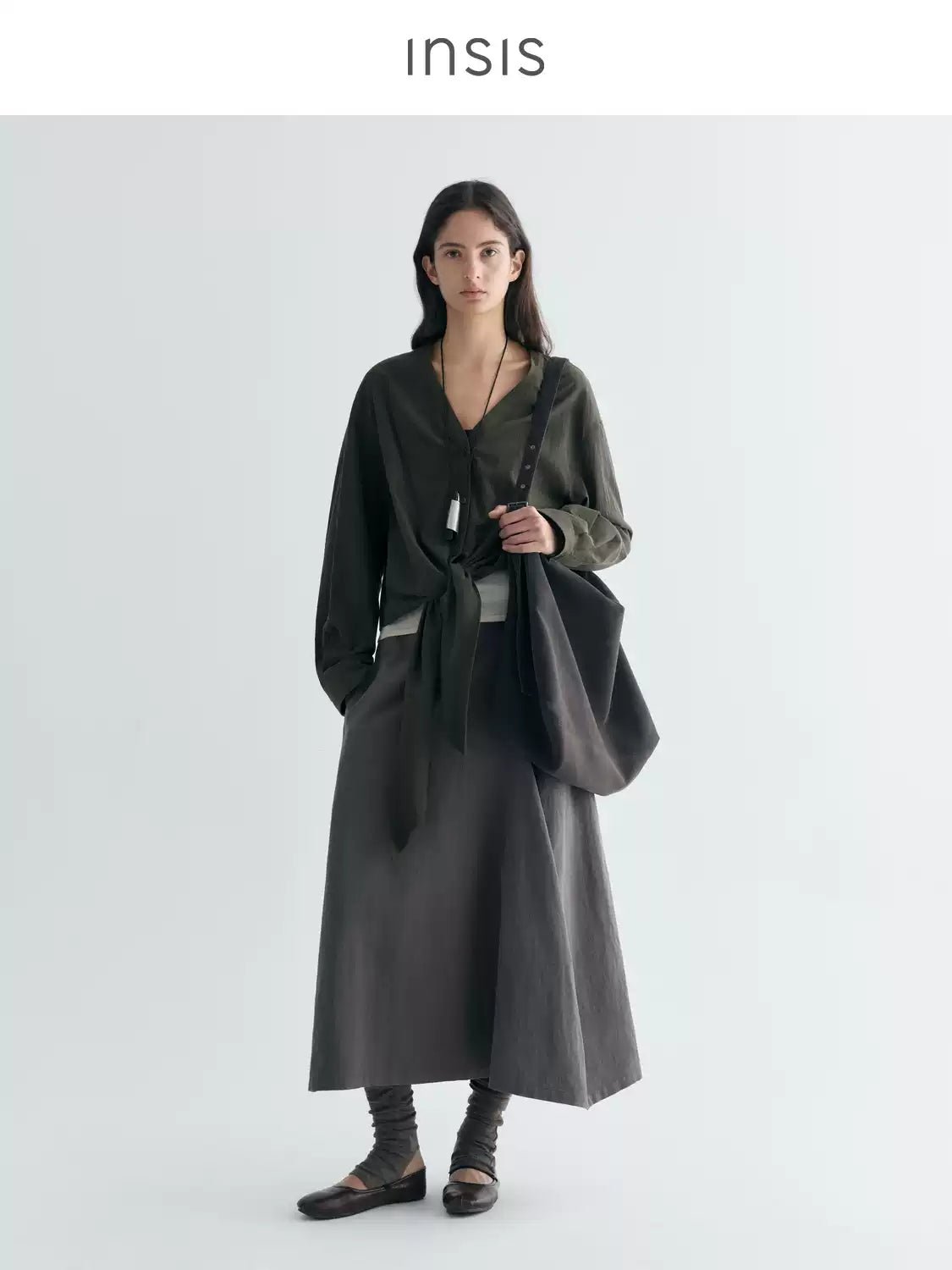 Tiitaa.com × Tiitaa: Minimalist Tie - Down Shirt(Check Below Same Price With Tmall） runway look in Green