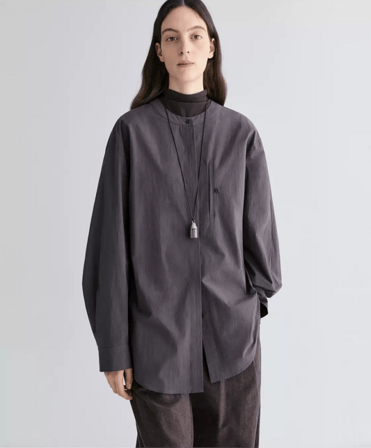 Tiitaa.com × Tiitaa: Shirt With Round Neck And Concealed Placket(Check Below Same Price With Tmall） runway look in Purple
