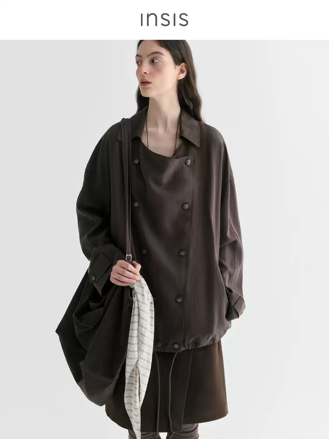 Tiitaa.com × Tiitaa: Lapel Short Trench Coat(Check Below Same Price With Tmall） runway look in Brown