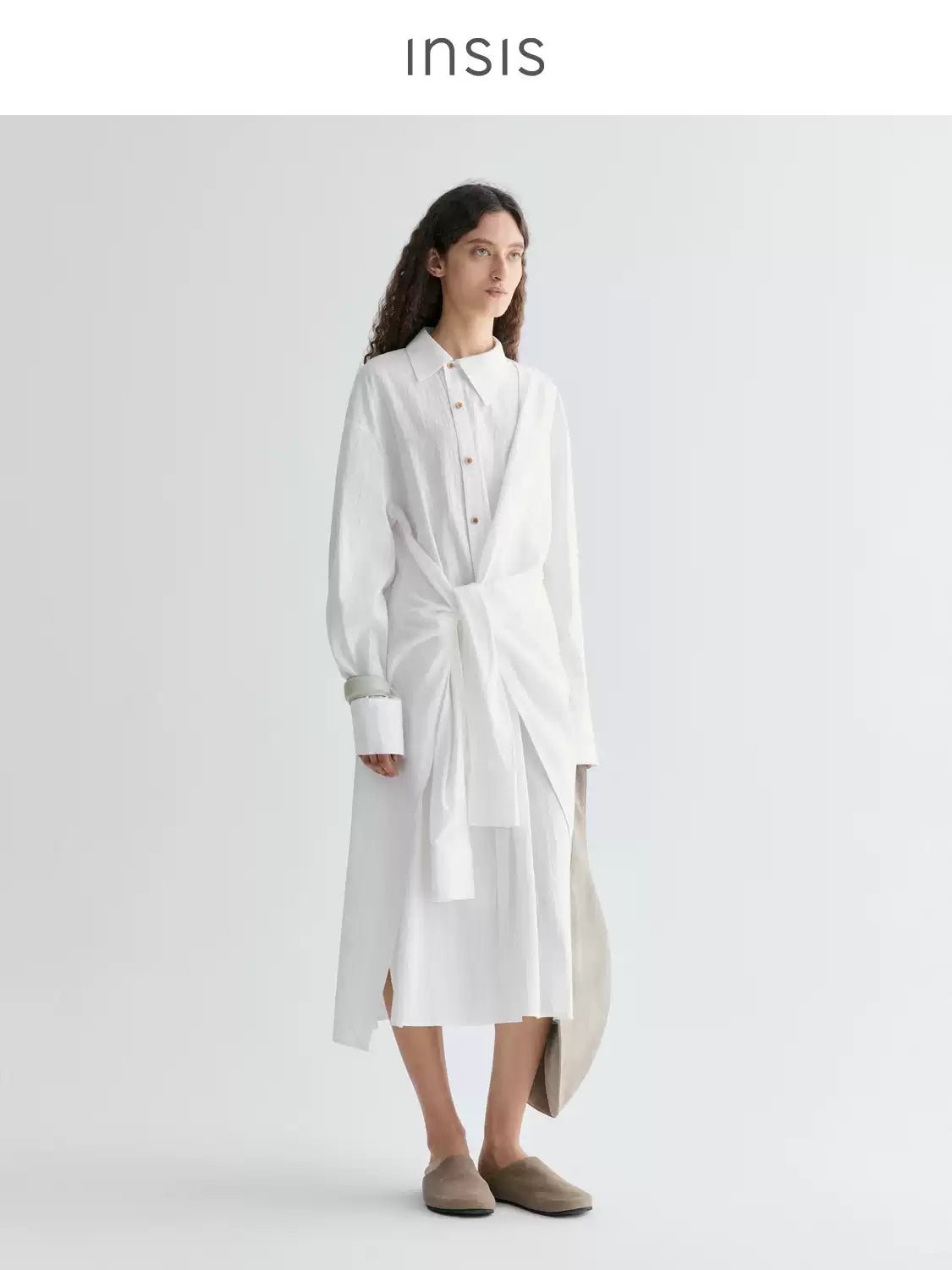 Tiitaa.com × Tiitaa: Lapel Tie Shirt Dress(Check Below Same Price With Tmall） runway look in 6 - 8