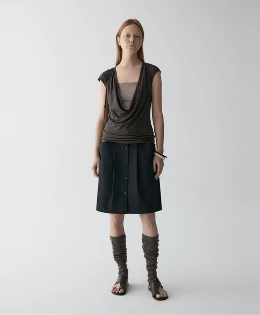 Tiitaa.com × Tiitaa: New Chinese Placket Half - body Dress(Check Below Same Price With Taobao） runway look in Khaki