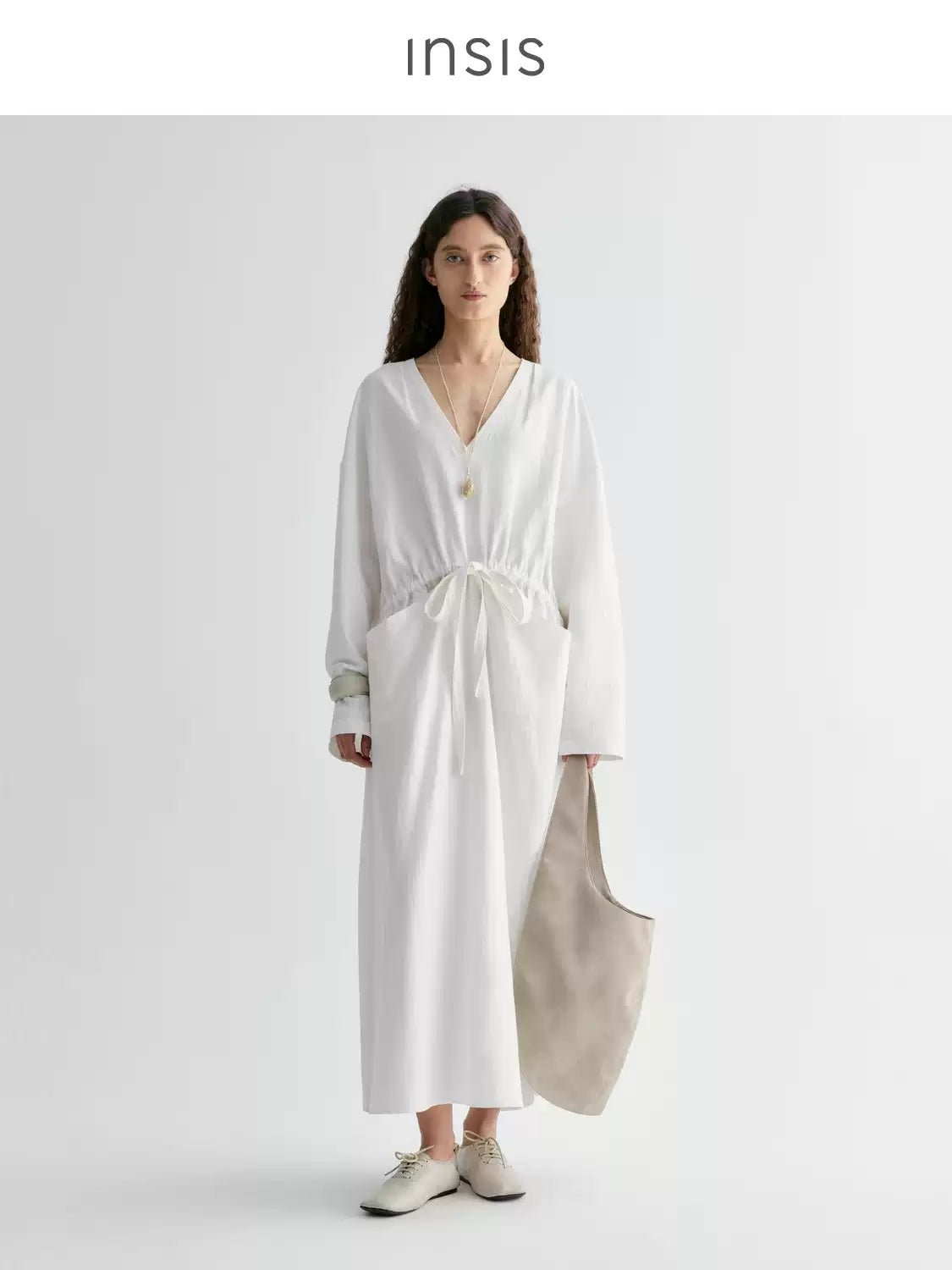 Tiitaa.com × Tiitaa: Waist Drawstring Dress(Check Below Same Price With Tmall） runway look in White