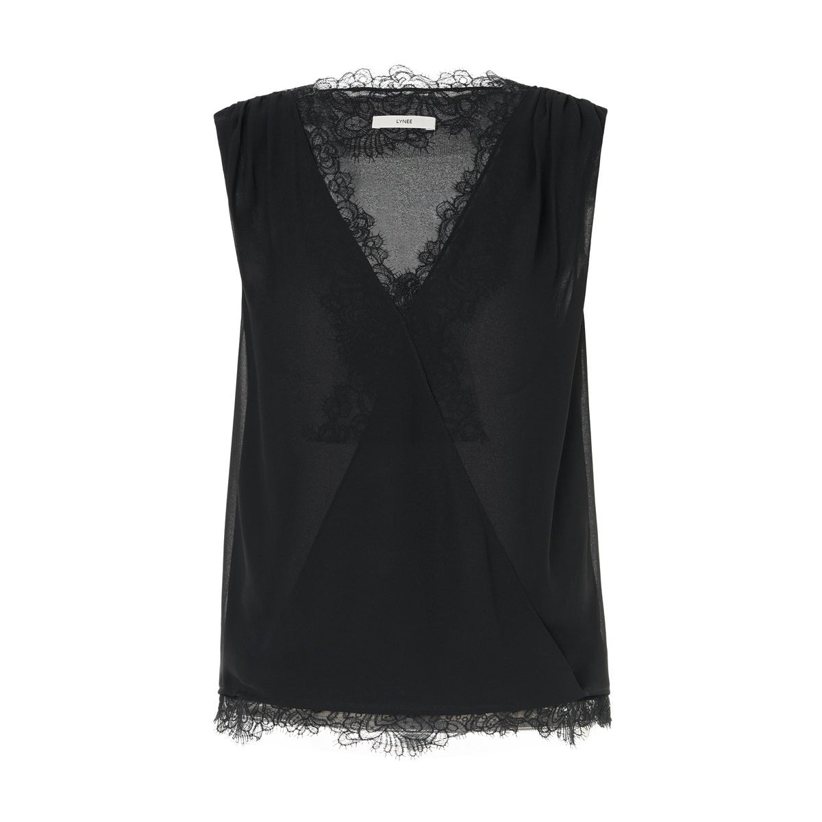 Tiitaa.com × Tiitaa: Lace Design Tank Top(Check Below Same Price With Tmall） runway look in Black