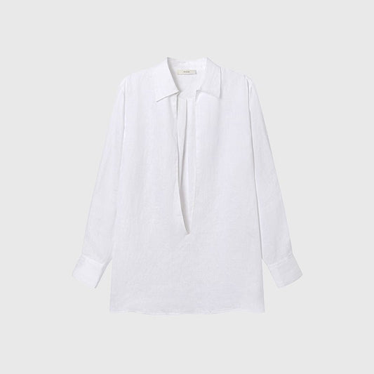 Tiitaa.com × Tiitaa: Deep V - neck Long Sleeve Shirt (Check Below Same Price With Tmall） runway look in Curry