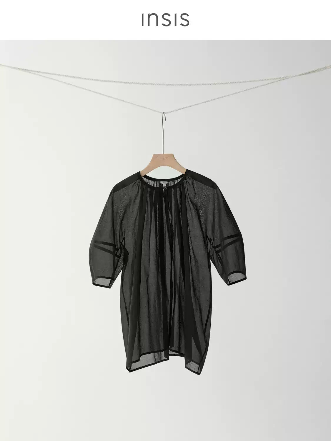 Tiitaa.com × Tiitaa: Cocoon Shape Crew Neck Blouse(Check Below Same Price With Tmall） runway look in Black
