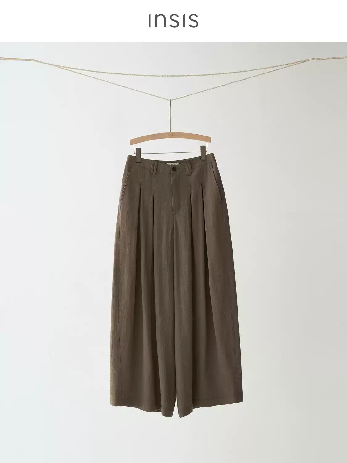 Tiitaa.com × Tiitaa: Wide - leg Pants With Double - pleated Waistband(Check Below Same Price With Tmall） runway look in Brown