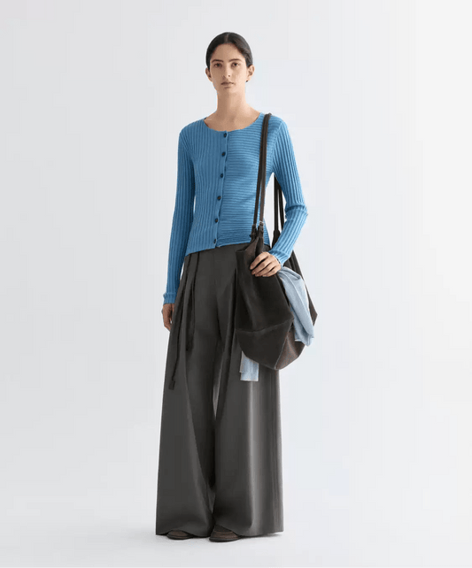 Tiitaa.com × Tiitaa: Crew Neck Sweater Striped Cardigan(Check Below Same Price With Tmall） runway look in Blue