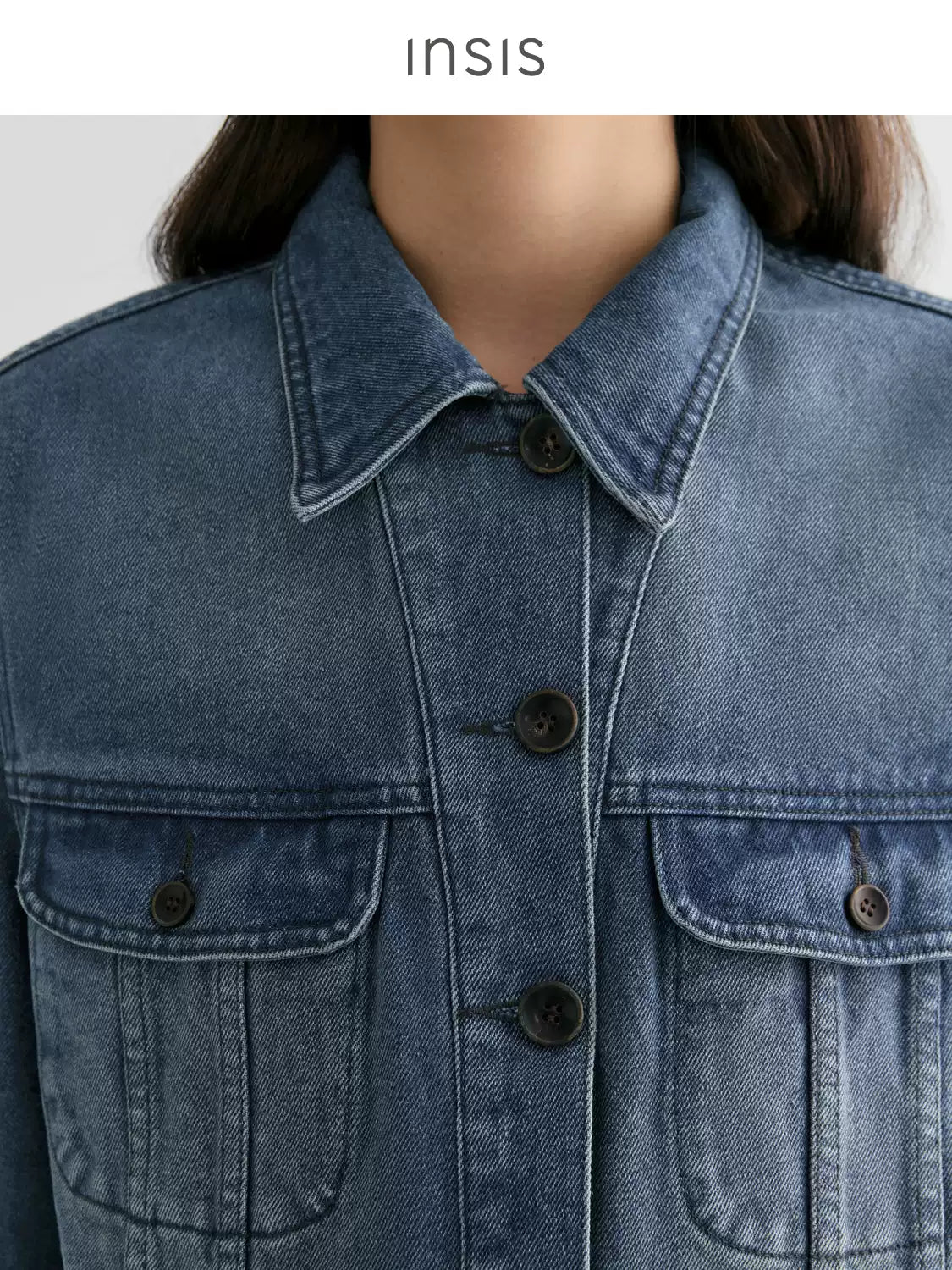 Tiitaa.com × Tiitaa: Short Small Lapel Denim Jacket(Check Below Same Price With Tmall） runway look in Vintage Medium Blue