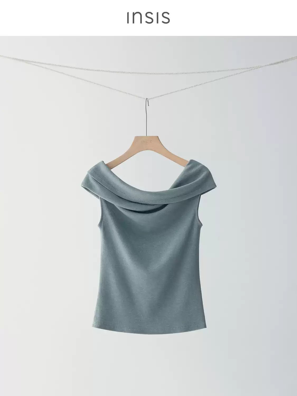 Tiitaa.com × Tiitaa: Twisted One - shoulder T-shirt(Check Below Same Price With Tmall） runway look in Blue