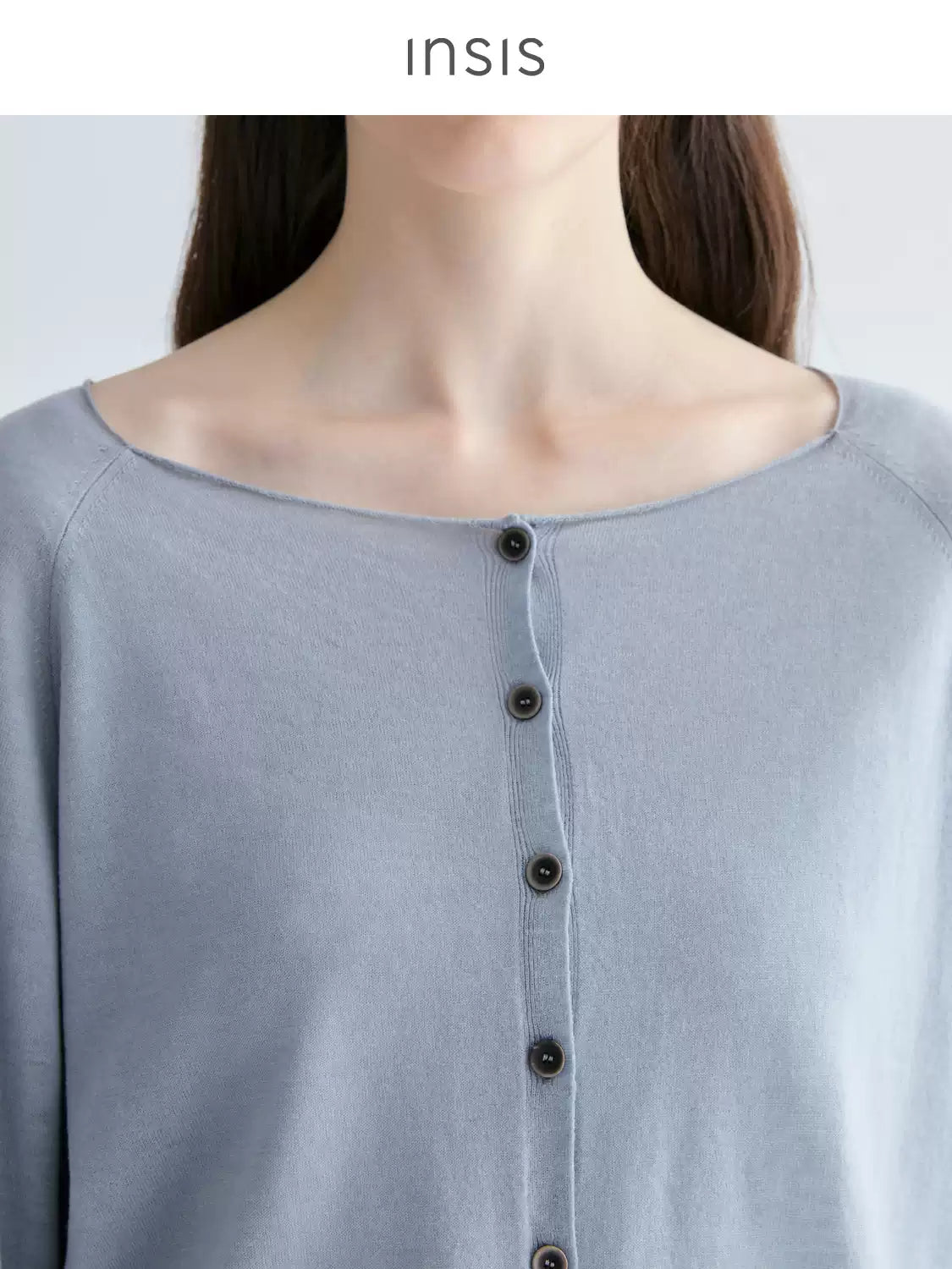 Tiitaa.com × Tiitaa: Boatneck Stacked Sleeve Wool Cardigan(Check Below Same Price With Tmall） runway look in Blue