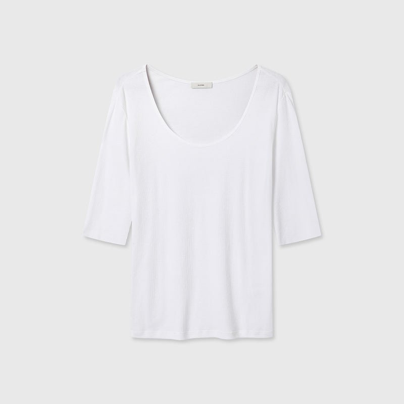 Tiitaa.com × Tiitaa: Slim fit T-shirt with seven - quarter sleeves(Check Below Same Price With Tmall） runway look in White