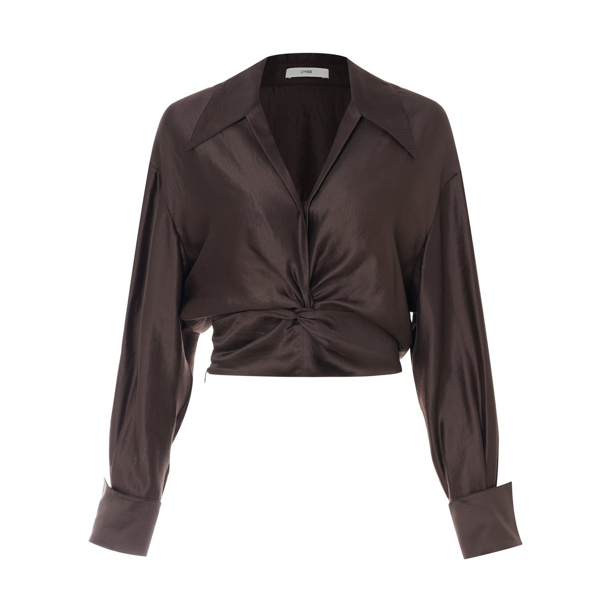 Tiitaa.com × Tiitaa: Glossy Textured Shirt(Check Below Same Price With Tmall） runway look in Coffee