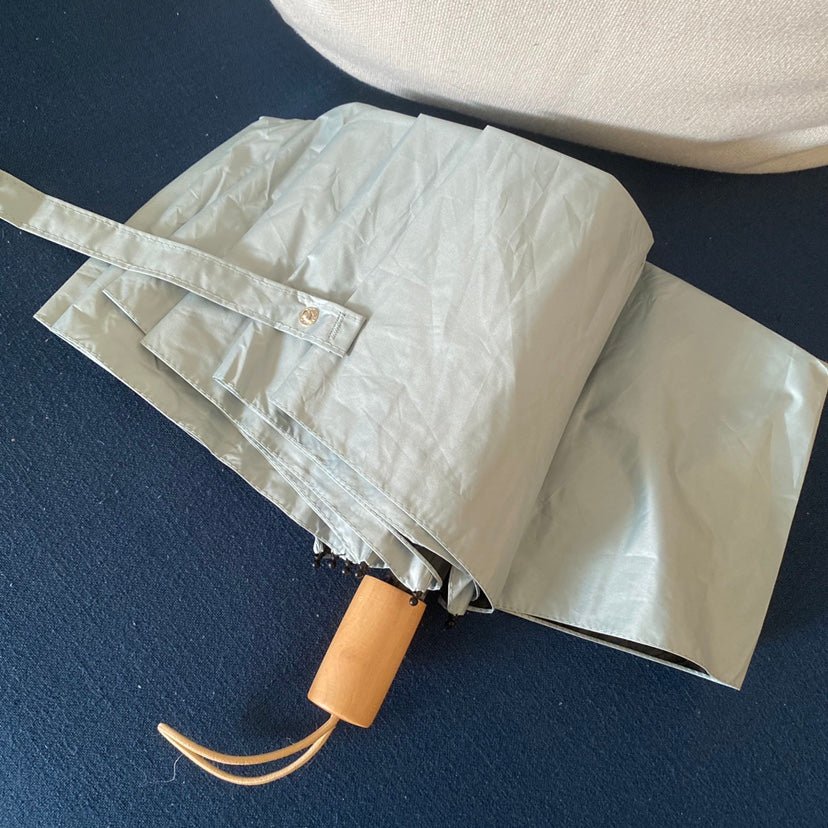 Tiitaa.com × Tiitaa: Plain Wooden Handle Umbrella runway look in Gray