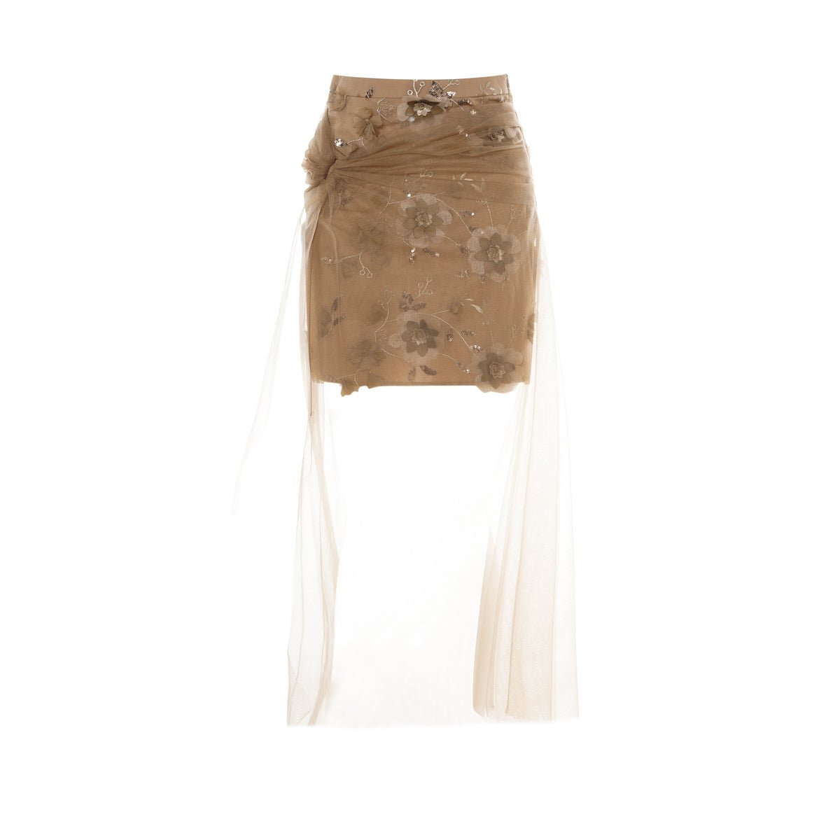 Tiitaa.com × Tiitaa: Embroidered Irregular Mesh Half Skirt(Check Below Same Price With Tmall） runway look in Black