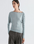 Tiitaa.com × Tiitaa: Slant Shoulder One - line Collar Knit Long Sleeve(Check Below Same Price With Tmall） runway look in Blue