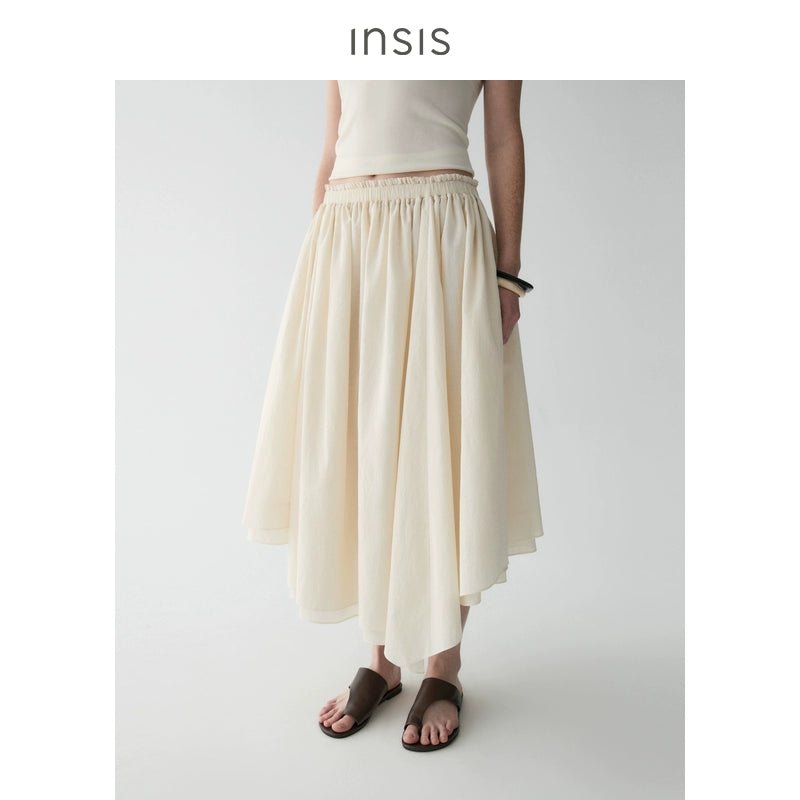 Tiitaa.com × Tiitaa: Irregular Curved Hem Half - body Skirt(Check Below Same Price With Tmall） runway look in White