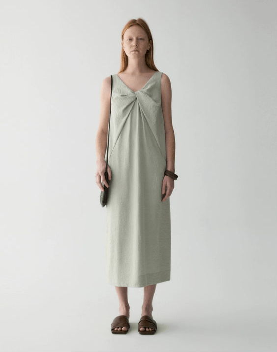Tiitaa.com × Tiitaa: Bow V - neck Sleeveless Dress(Check Below Same Price With Tmall） runway look in Green