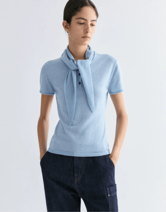 Tiitaa.com × Tiitaa: Art Towel Short Sleeve Knit(Check Below Same Price With Tmall） runway look in Blue