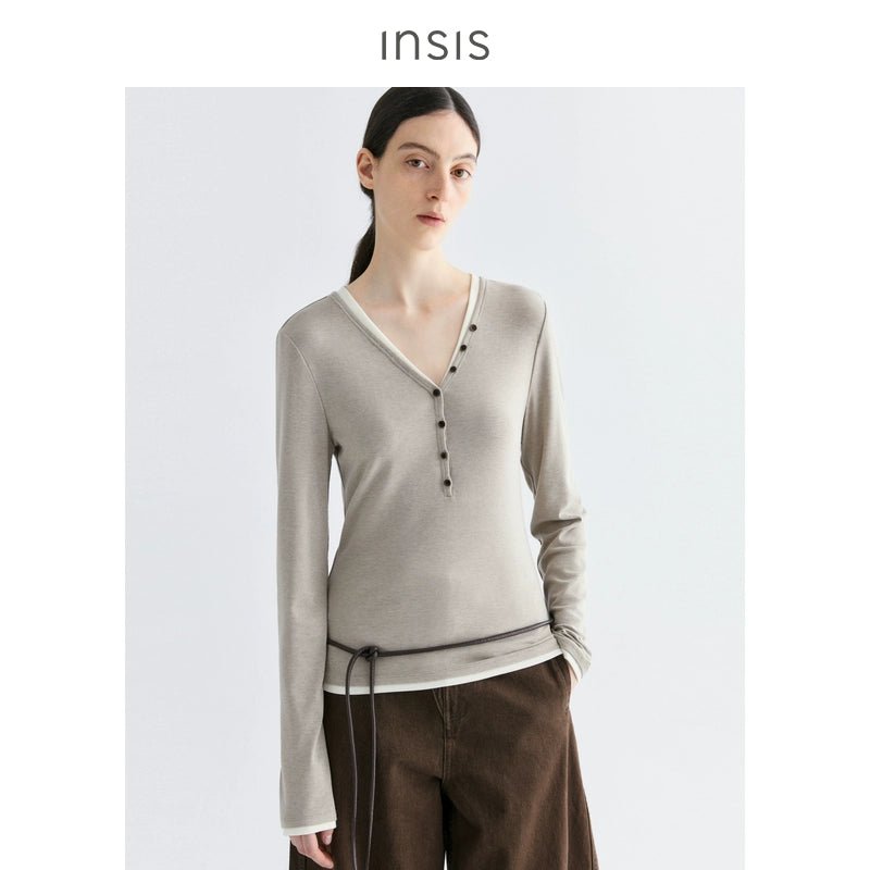 Tiitaa.com × Tiitaa: Long Sleeve Shirt with One Side Button Finish(Check Below Same Price With Tmall） runway look in Vanilla