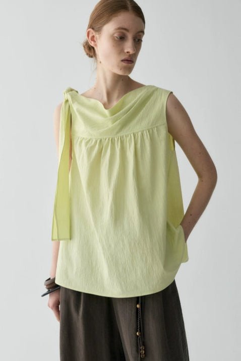 Tiitaa.com × Tiitaa: Sleeveless Shirt With Straps(Check Below Same Price With Tmall） runway look in Yellow