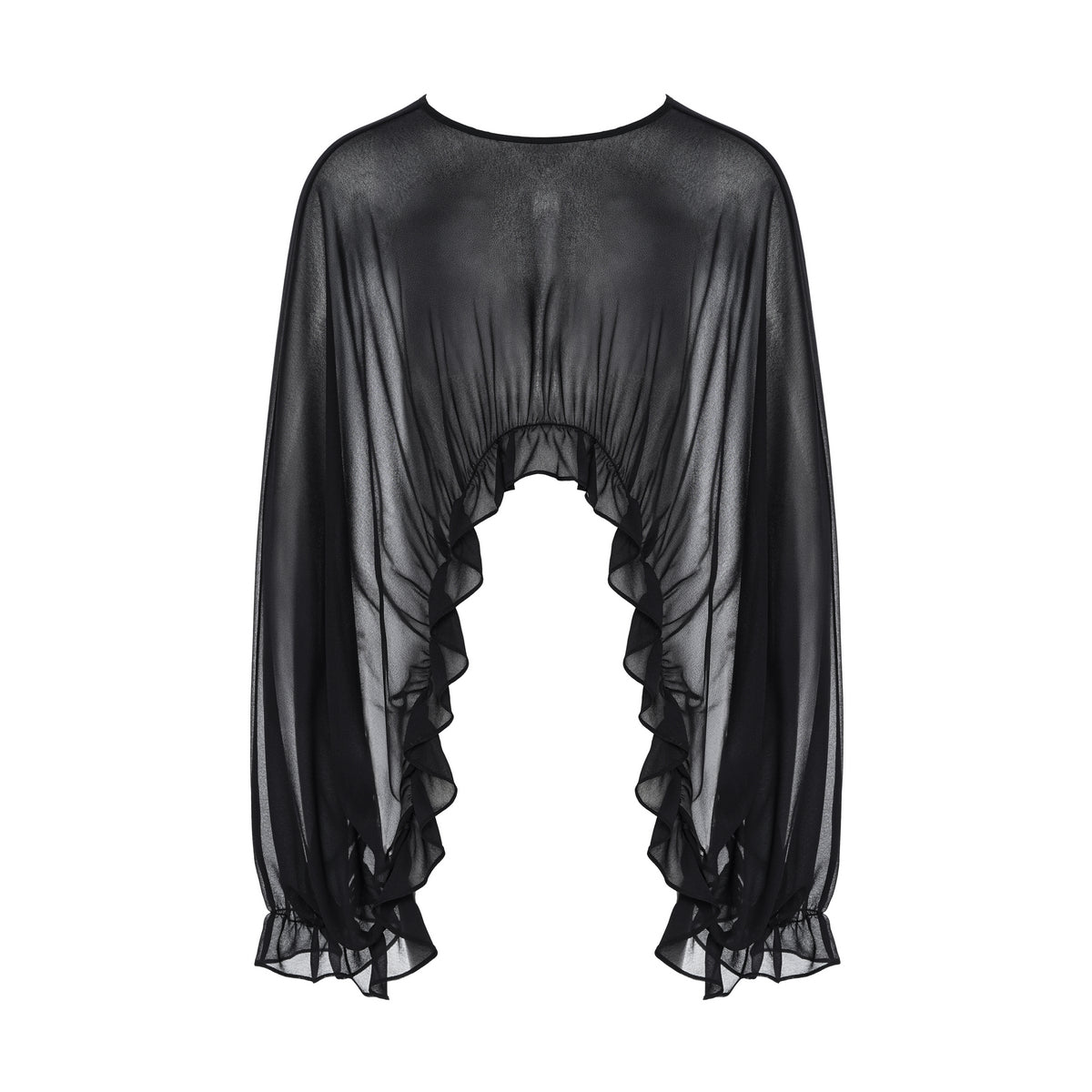 Tiitaa.com × Tiitaa: Textured Ruffled Chiffon Blouse(Check Below Same Price With Tmall） runway look in White
