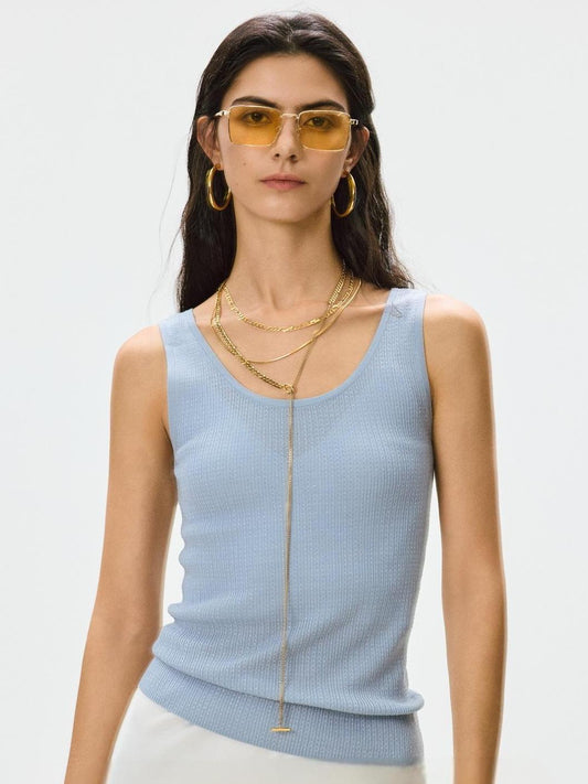 Tiitaa.com × Tiitaa: Acetate Blend Camisole(Check Below Same Price With Taobao） runway look in Baby Blue