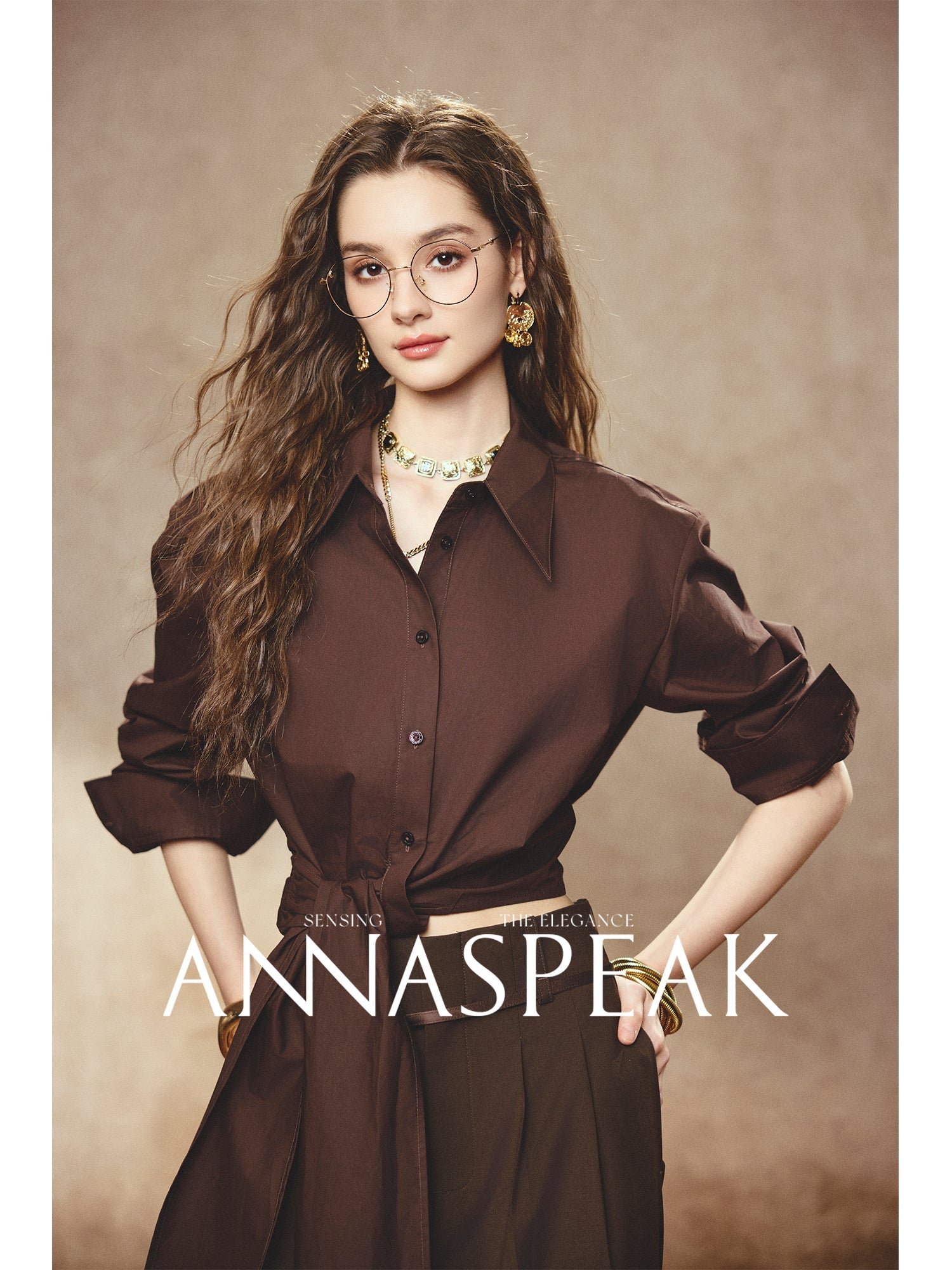 Tiitaa.com × Tiitaa: Bandage Shirt(Check Below Same Price With Taobao） runway look in Brown