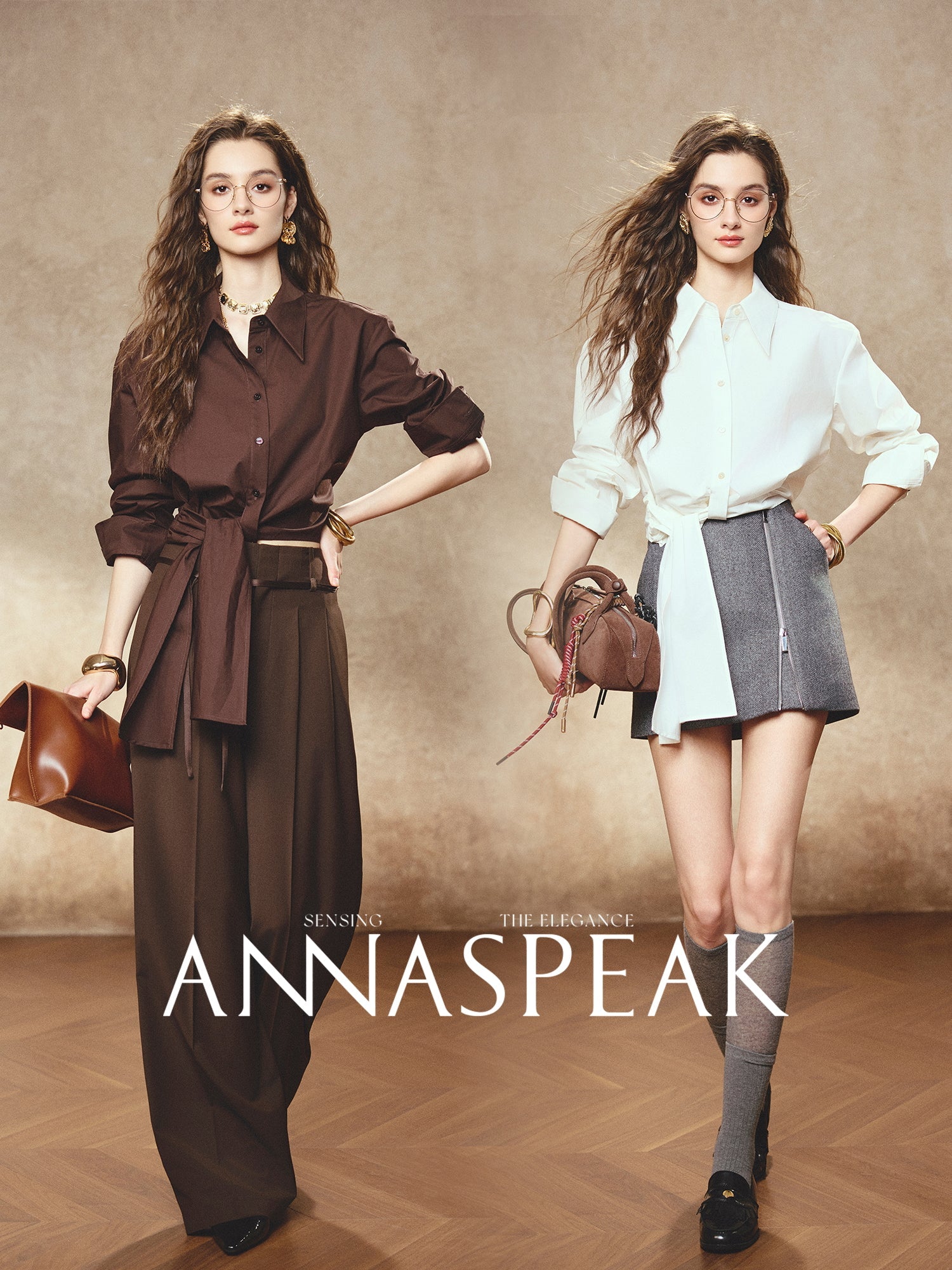Tiitaa.com × Tiitaa: Bandage Shirt(Check Below Same Price With Taobao） runway look in Brown