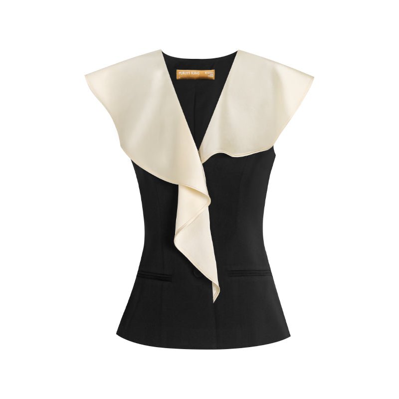 Tiitaa.com × Tiitaa: Contrasting V - neck Shirt(Check Below Same Price With Tmall） runway look in 2