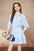 Tiitaa.com × Tiitaa: Classic Lapel Waist Dress(Check Below Same Price With Taobao） runway look in Blue And White Striped Jacquard
