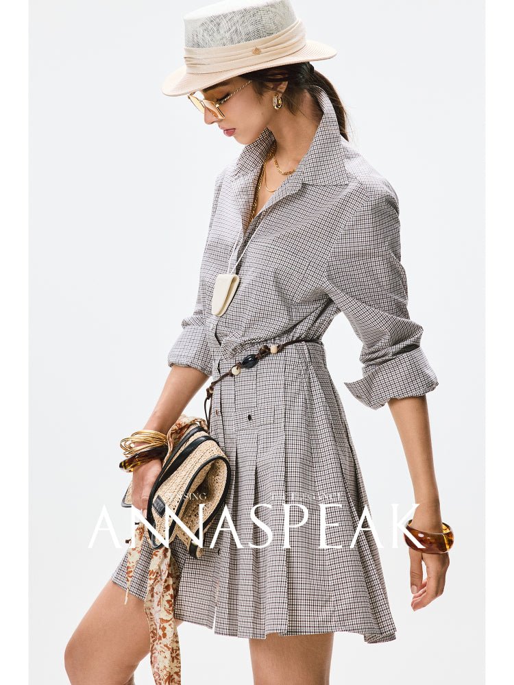 Tiitaa.com × Tiitaa: Classic Lapel Waist Dress(Check Below Same Price With Taobao） runway look in Blue And White Stripes