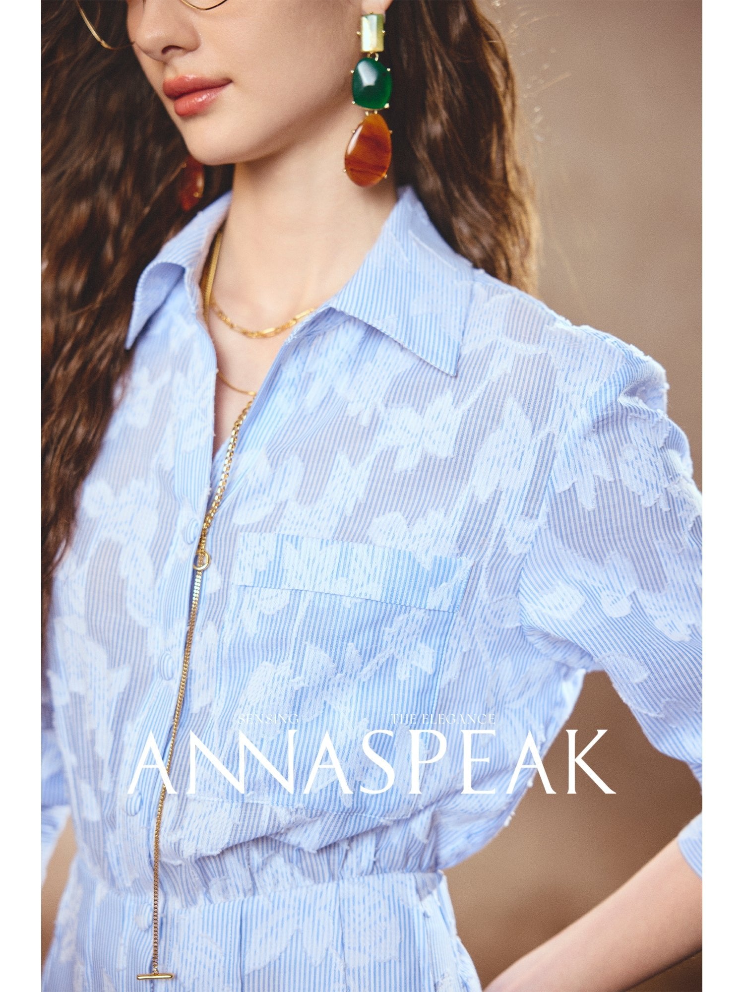 Tiitaa.com × Tiitaa: Classic Lapel Waist Dress(Check Below Same Price With Taobao） runway look in Blue And White Stripes