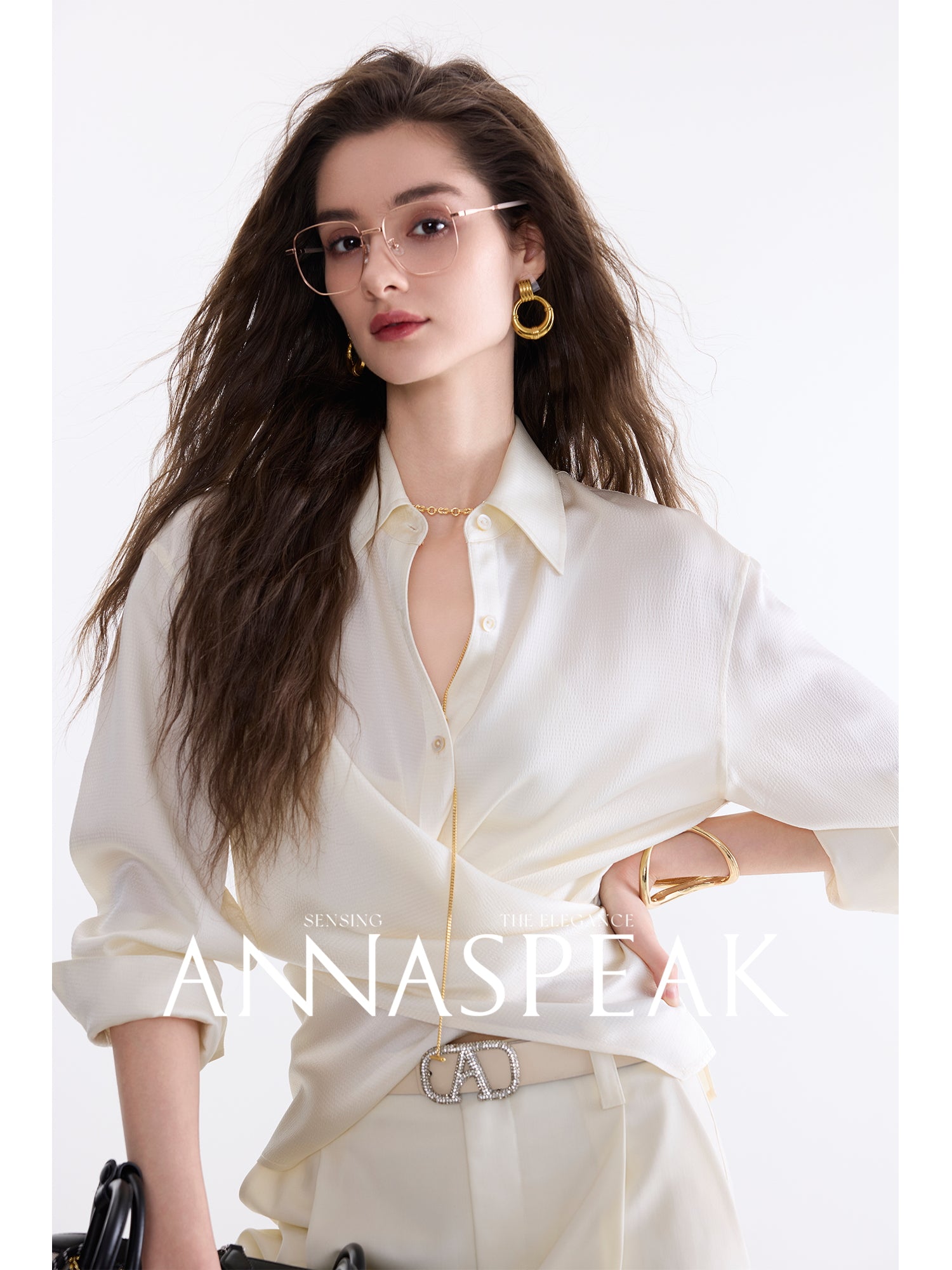 Tiitaa.com × Tiitaa: Cross Wrap Shirt(Check Below Same Price With Taobao） runway look in White