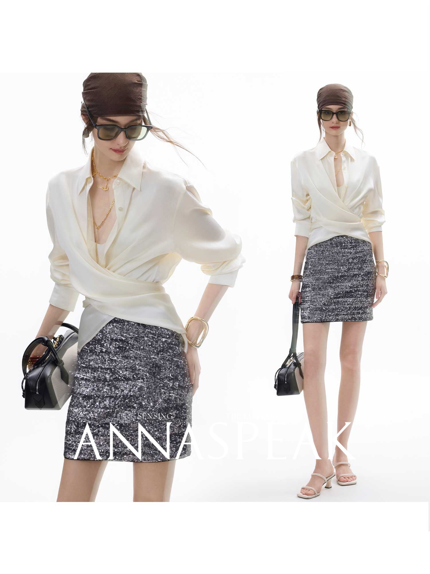 Tiitaa.com × Tiitaa: Cross Wrap Shirt(Check Below Same Price With Taobao） runway look in White