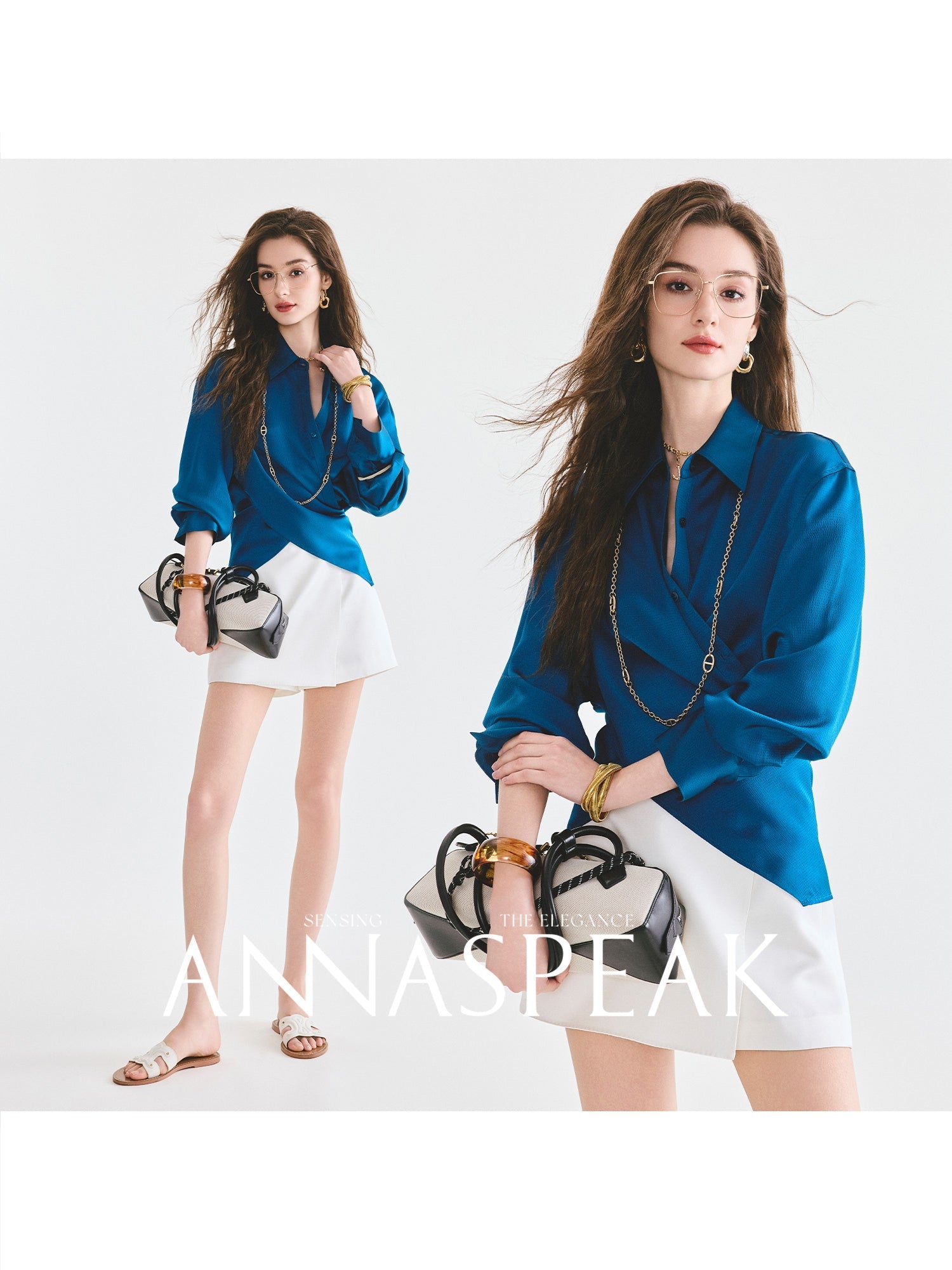 Tiitaa.com × Tiitaa: Cross Wrap Shirt(Check Below Same Price With Taobao） runway look in White