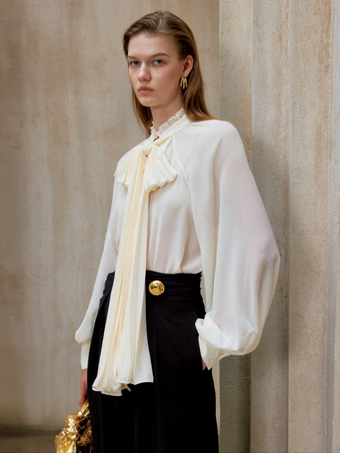 Tiitaa.com × Tiitaa: Designer Flutter Shirt(Check Below Same Price With Tmall） runway look in White